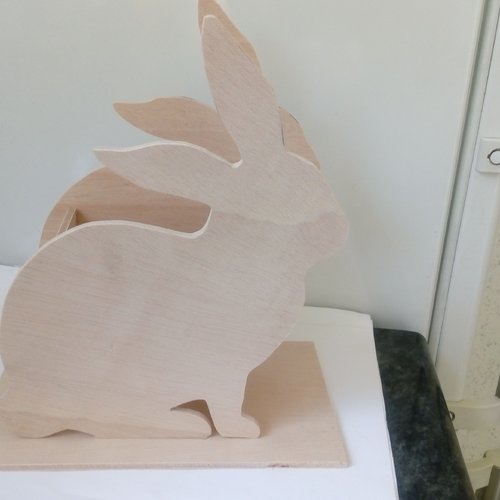 Kit panier lapin de pâques en bois à décorer - Un grand marché