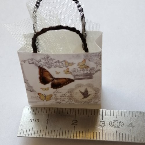 Sac miniature, maison de poupée, collection, papillon