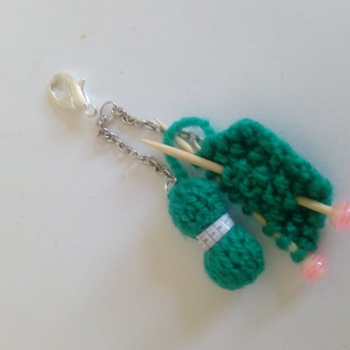 Kit bijou de sac, pelote de laine vert