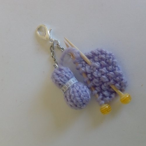 Kit bijou de sac, pelote de laine parme