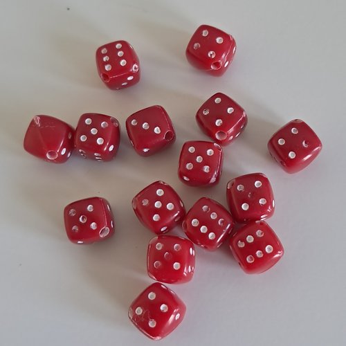 Lot 15 perles dé chiffres