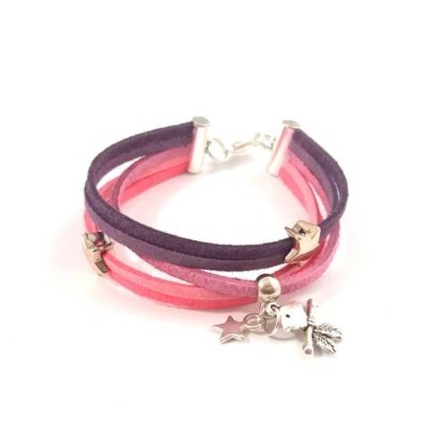 Bracelet rose et violet 
