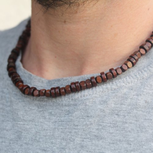 Collier homme perles