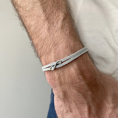 Bracelet homme bleu gris infini