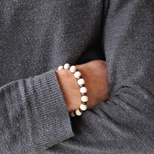 Bracelet homme perles