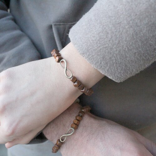 Bracelets couple perle infini