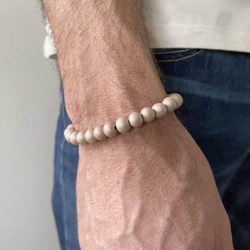 Bracelet homme beige rosé