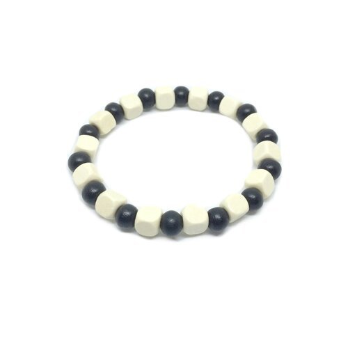 Bracelet homme noir et beige