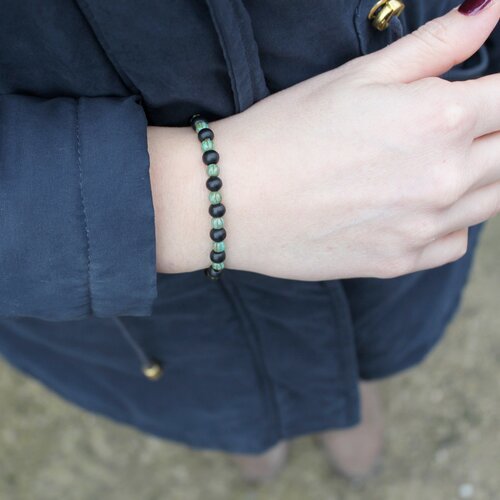 Bracelet femme vert et noir