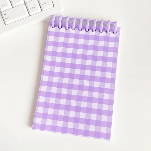 Carnet vichy violet et blanc