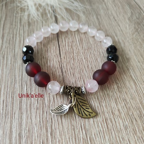 "les irrésistibles"bracelet perles quartz rose