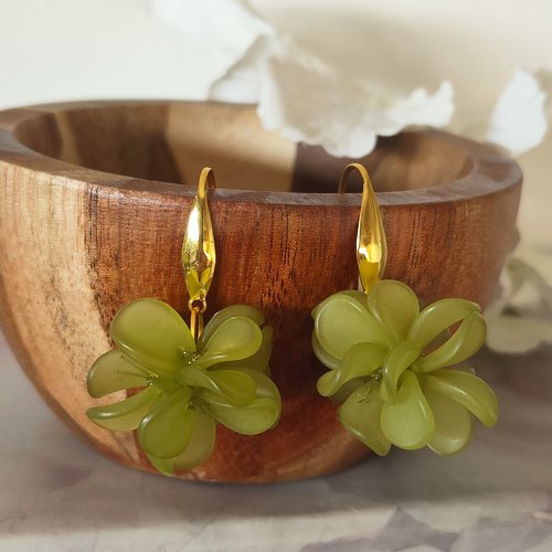 "lumière de tilleul" boucles d'oreilles feuilles éclat de verdure