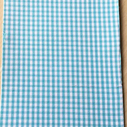 Tissu adhésif motif: vichy turquoise  200 x 150 mm (a5) 