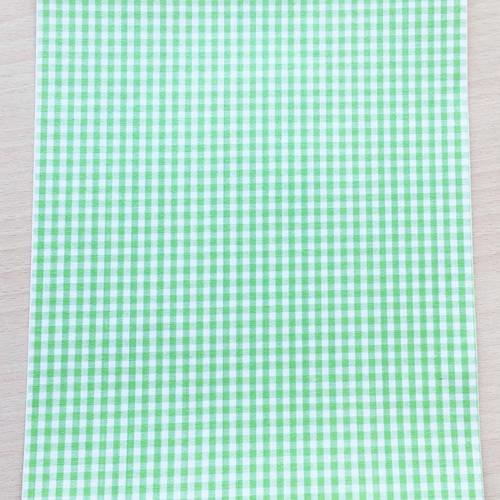 Tissu adhésif motif: vichy vert 210 x 290 mm (a4) 