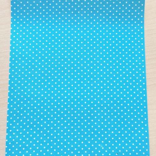 Tissu adhésif motif: pois bleu turquoise 210 x 290 mm (a4) 