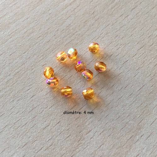 Sachet de perles à multi facettes irisées ambre 