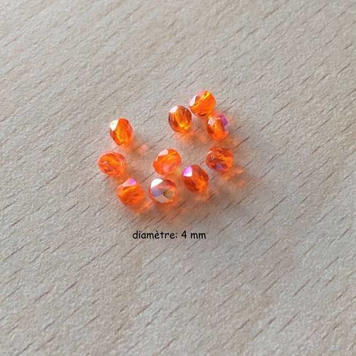 Sachet de perles à multi facettes irisées mandarine 