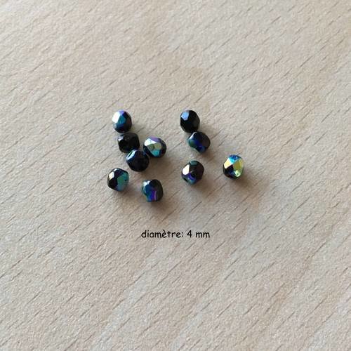 Sachet de perles à multi facettes irisées noir 