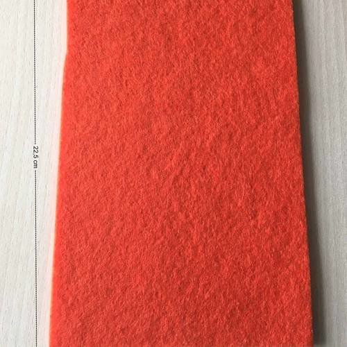 Coupon de feutrine orange épaisseur 3 mm 