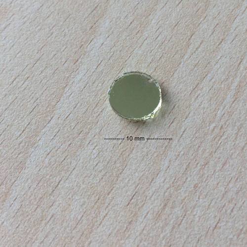 Miroir shisha à coudre  disque  taille 10 mm  doré 
