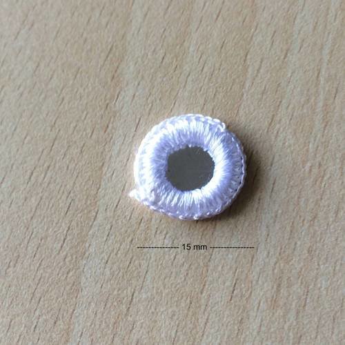 Miroir shisha à coudre  disque  taille 1.5 cm  contour blanc 