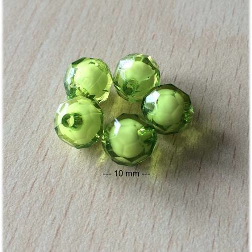 Sachet de perles à facettes tasca  pomme vert 
