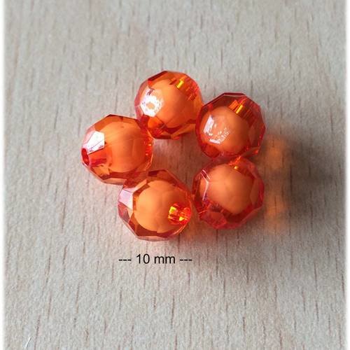 Sachet de perles à facettes tasca  mandarine 