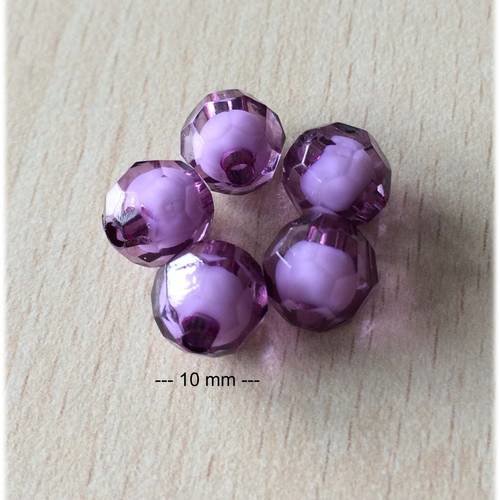 Sachet de perles à facettes tasca  lilas 