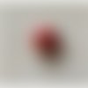 Perle artisanale en verre forme "coeur" couleur: tomate 