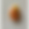 Perle artisanale en verre forme "amande" couleur: jonquille 