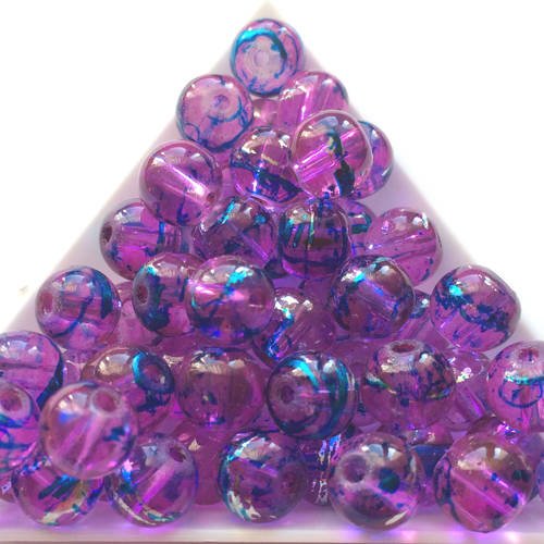 Jolie perle scintillante couleur violet turquoise 