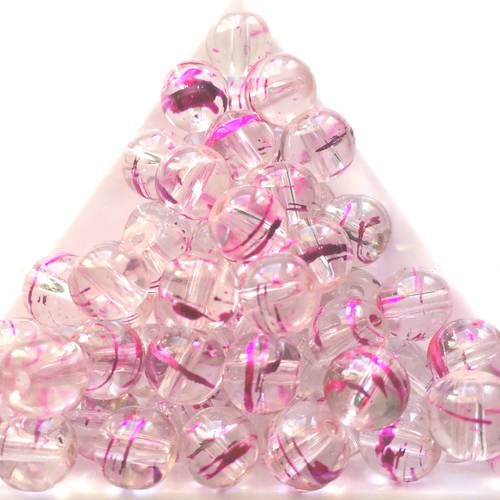 Jolie perle scintillante couleur cristal fuchsia 