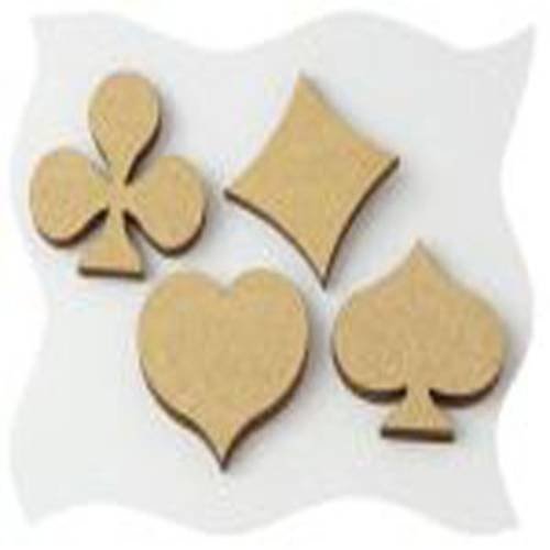Les quatre symboles de cartes en bois peuplier 