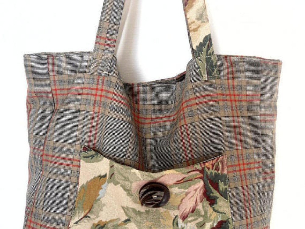 Sac à main xl en tissu écossais - Un grand marché