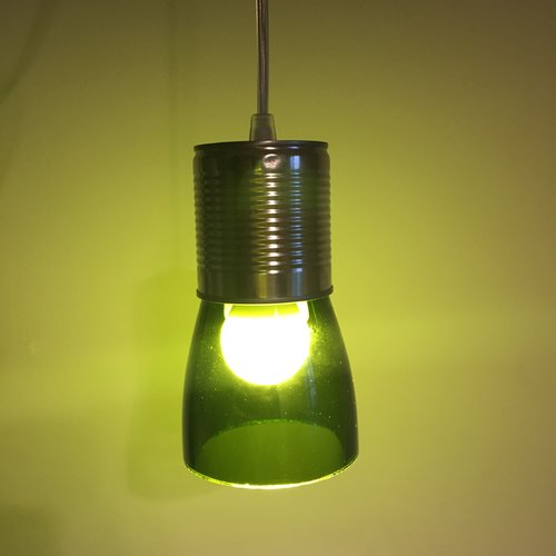 Lampe bouteille en verre recup upcycling