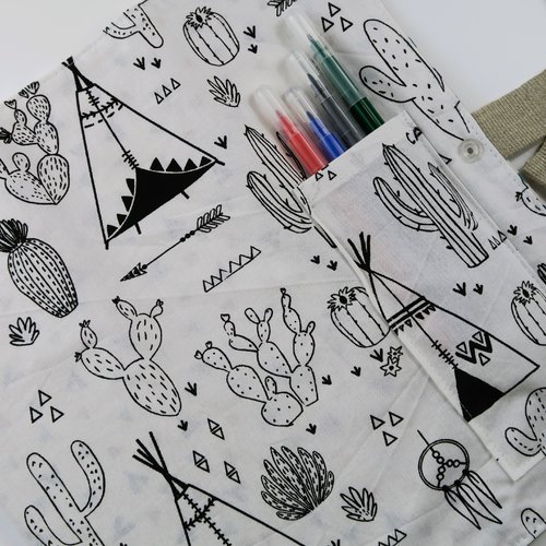 Feuille à colorier - motif tipi