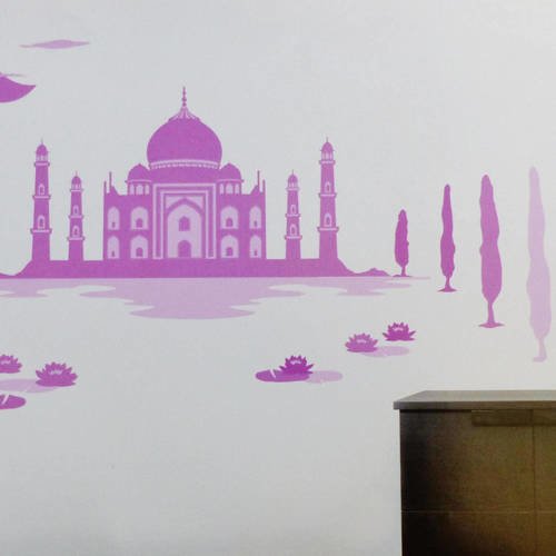 Taj mahal inde, autocollant mural, xxl, sticker amovible et  repositionnable