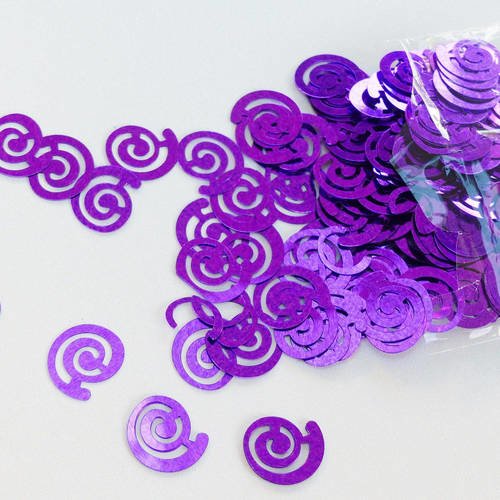 Confettis de table en forme de spirale violet