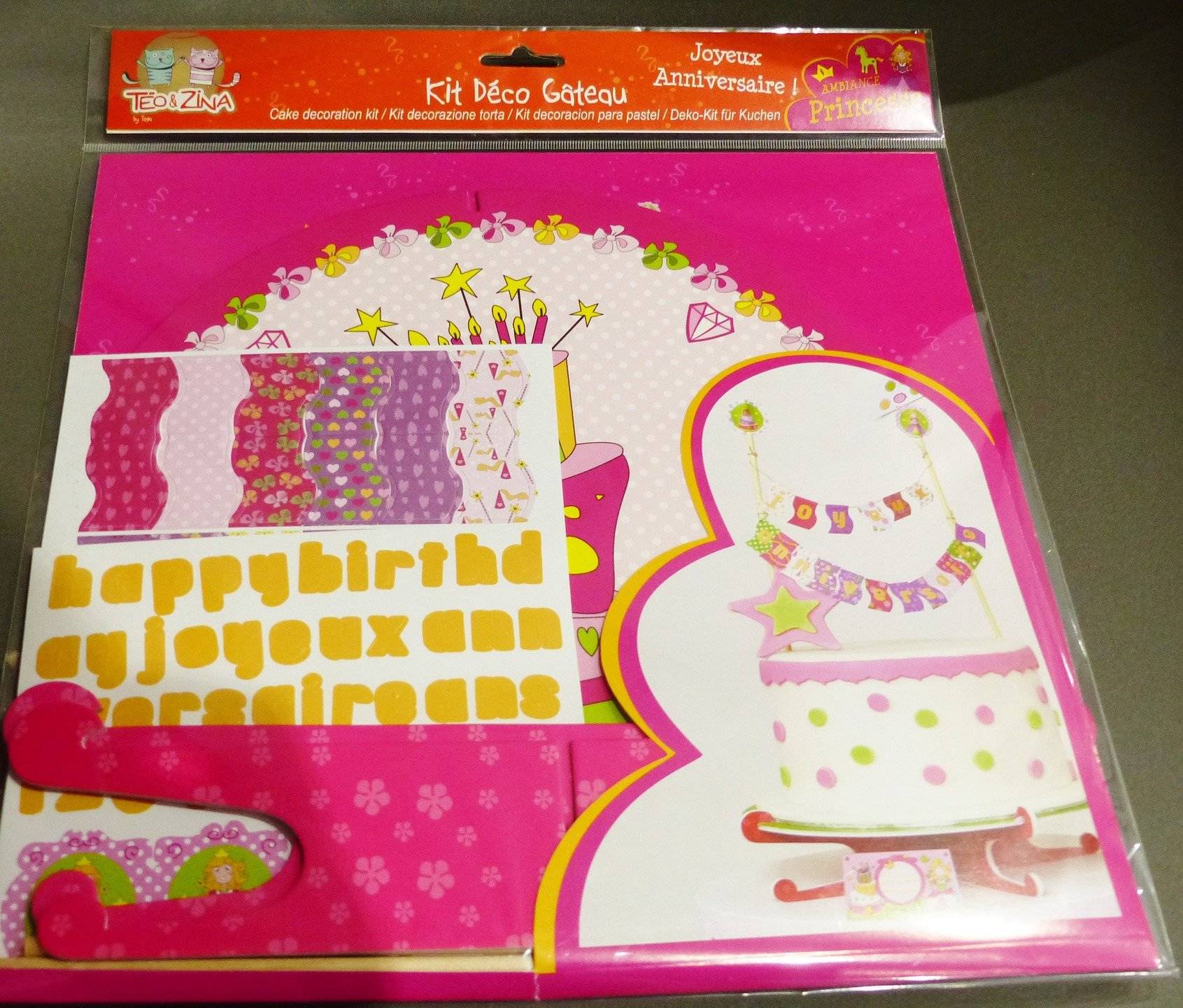 Kit Set De Decoration De Gateau Fete Anniversaire Princesse Banderole Plat Fanion Un Grand Marche