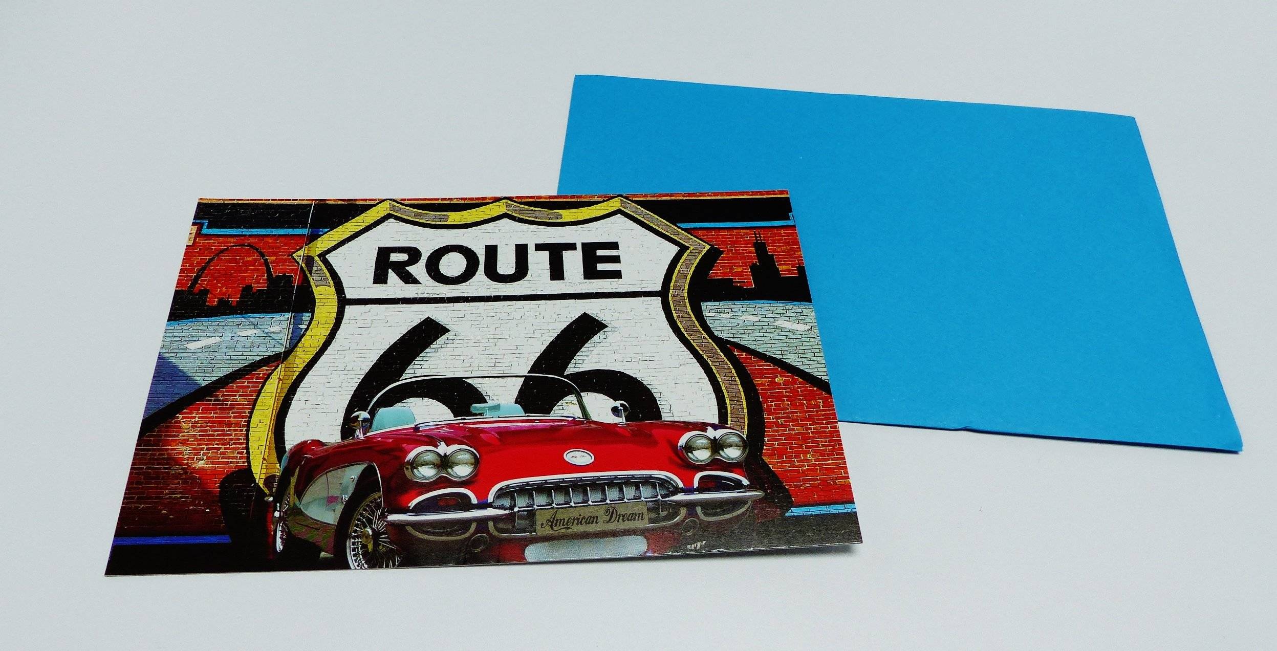 Carte Route 66 Voiture Ancienne American Dream Avec Enveloppe 18 X 12 Cm 5 X 7 Inches Un Grand Marche