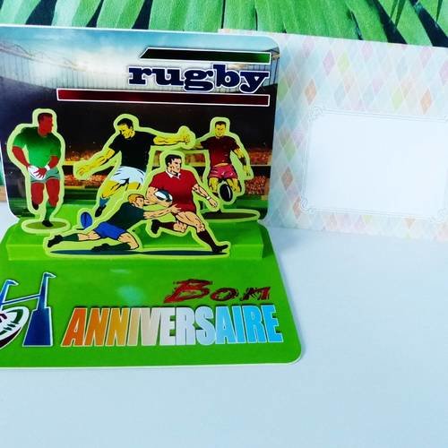 Carte Pop Up Bon Anniversaire Rugby Relief 3d Sport Ballon Avec Enveloppe Fantaisie Un Grand Marche