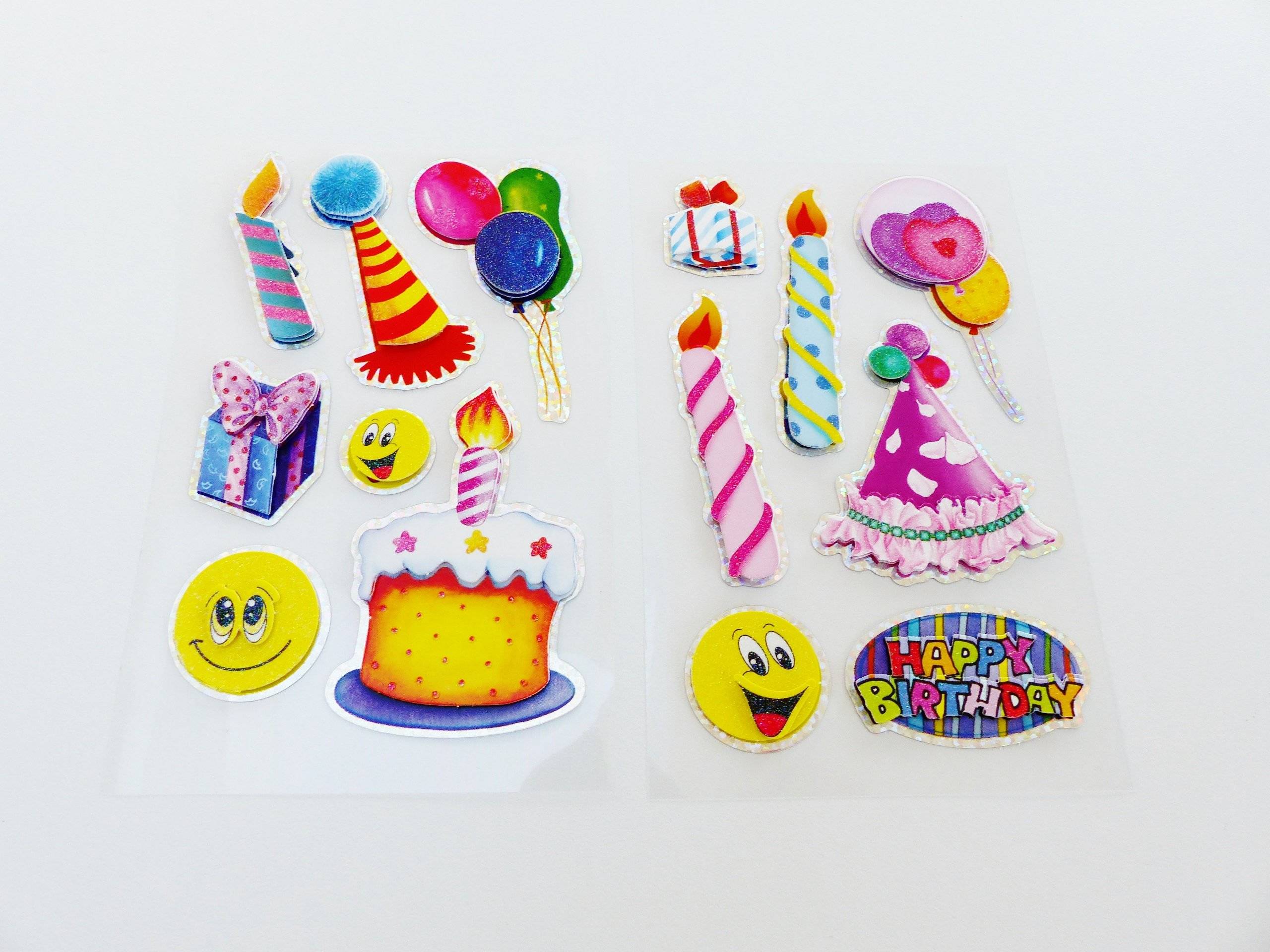 Autocollant Anniversaire Hyper Relief Superposition 2 Planches De Stickers Un Grand Marche