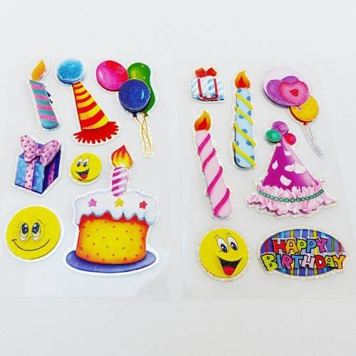 Autocollant Anniversaire Hyper Relief 2 Planches De Stickers Un Grand Marche