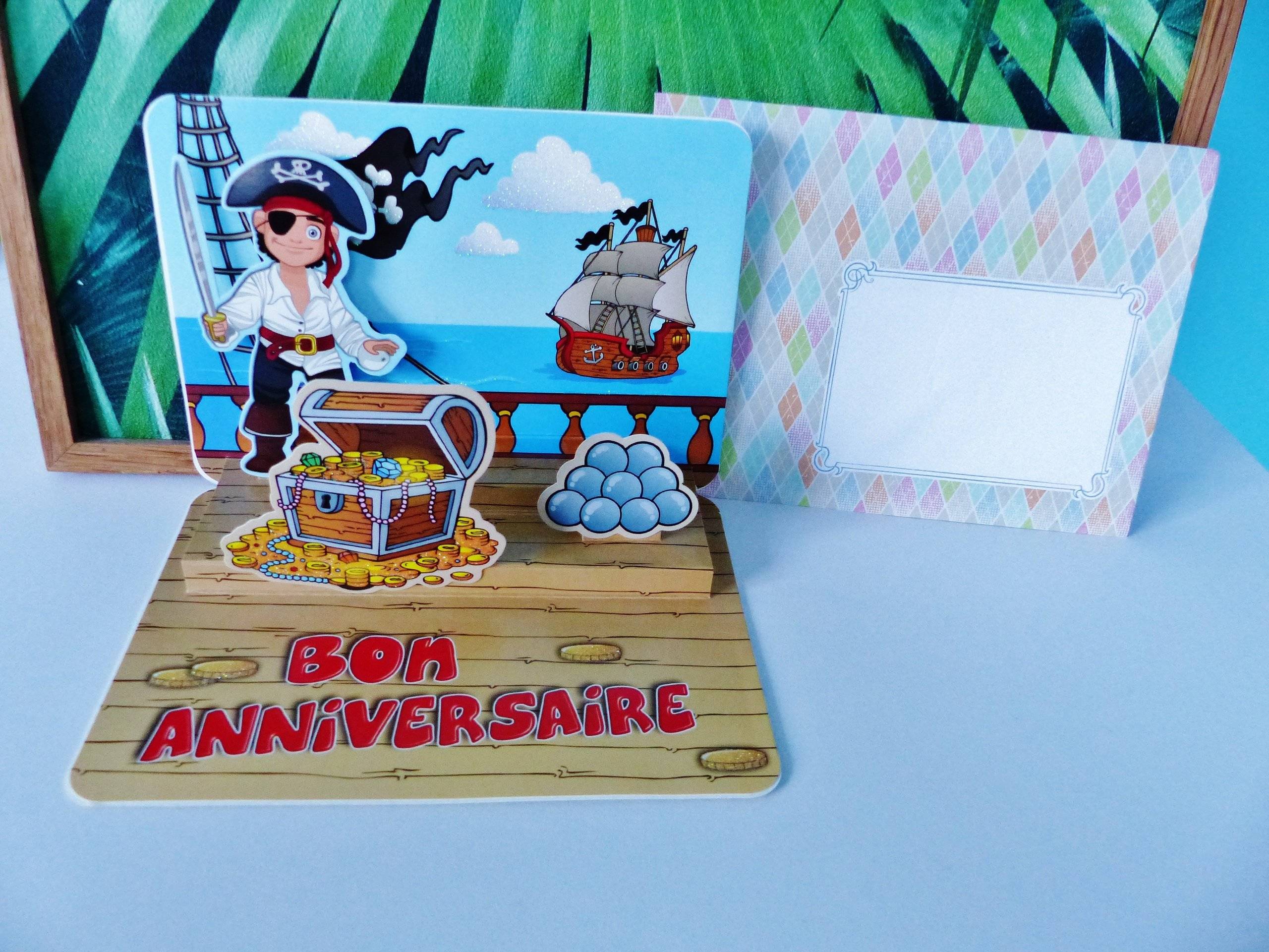 Carte Pop Up Bon Anniversaire Pirates Tresor Bateau Enfant Avec Enveloppe Fantaisie Un Grand Marche