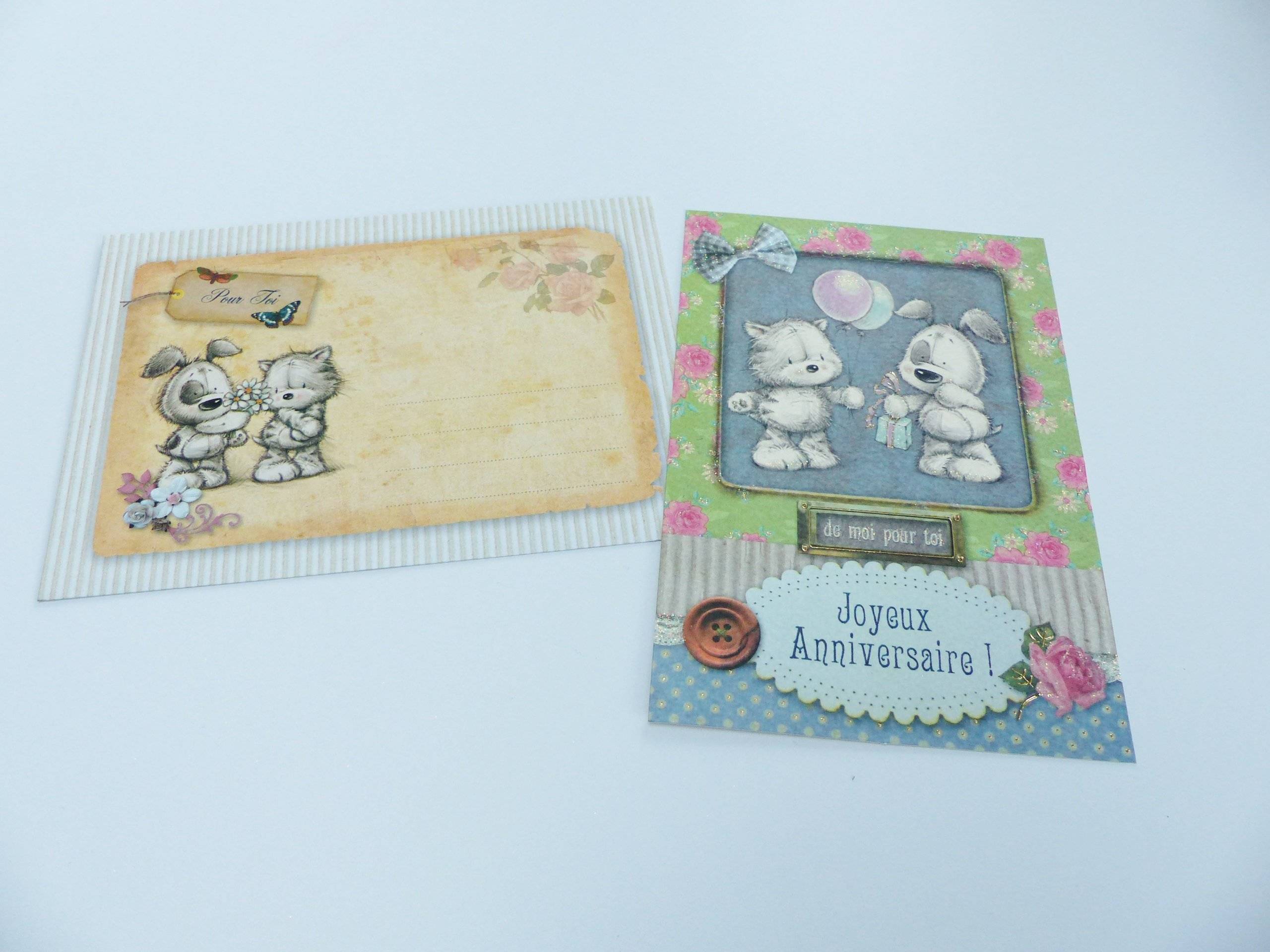 Carte Joyeux Anniversaire Ourson Paillette Les Toodoos Vintage Avec Enveloppe Assortie De Moi Pour Toi Un Grand Marche