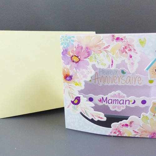 Carte 3d Anniversaire Maman Carte A Poser Fleur Oiseau Un Grand Marche