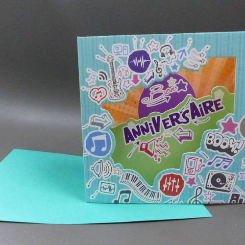 Carte 3d Anniversaire Carte A Poser Guitare Musique Rock Un Grand Marche