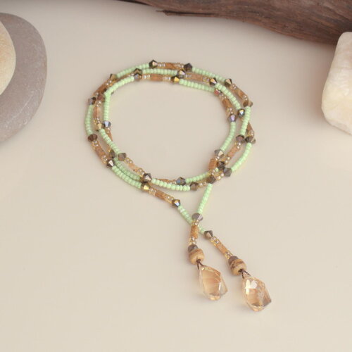 Lariat lumineux en cristal pur – un éclat raffiné