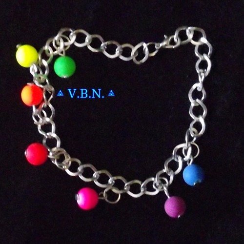 Bracelet perles acrylique fluo simple