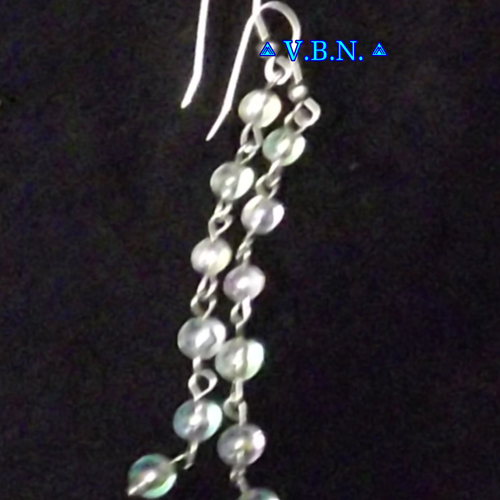 Boucles d'oreilles inoxydable avec perles acrylique d'eau blanc